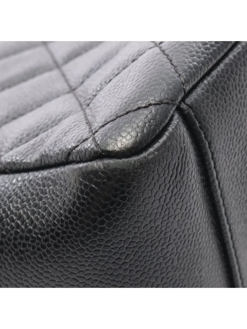 ★SOLD★ Chanel Tote Quilted Grand Shopping GST Black Caviar Leather Chain - Picture 11 of 12
